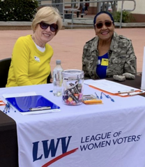 It was a great day for Jeanne and Arnette in the quad at Redondo Union High School passing out Voter Registration cards to students! 